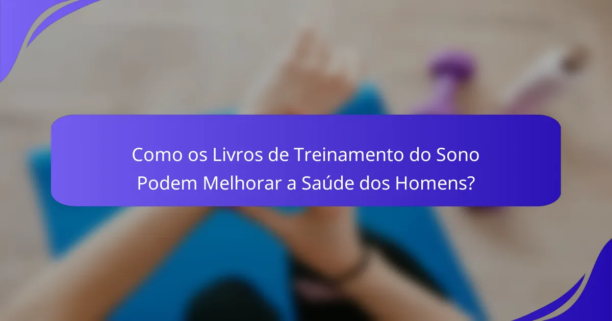 Como os Livros de Treinamento do Sono Podem Melhorar a Saúde dos Homens?