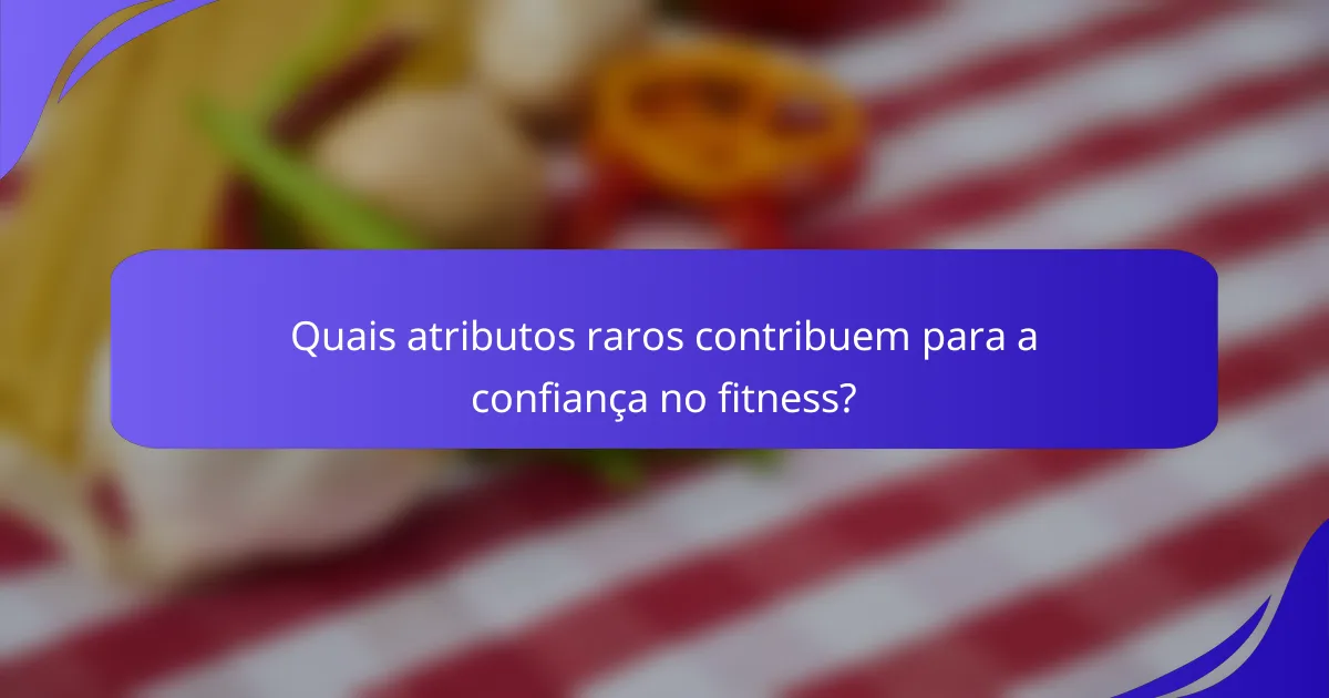 Quais atributos raros contribuem para a confiança no fitness?
