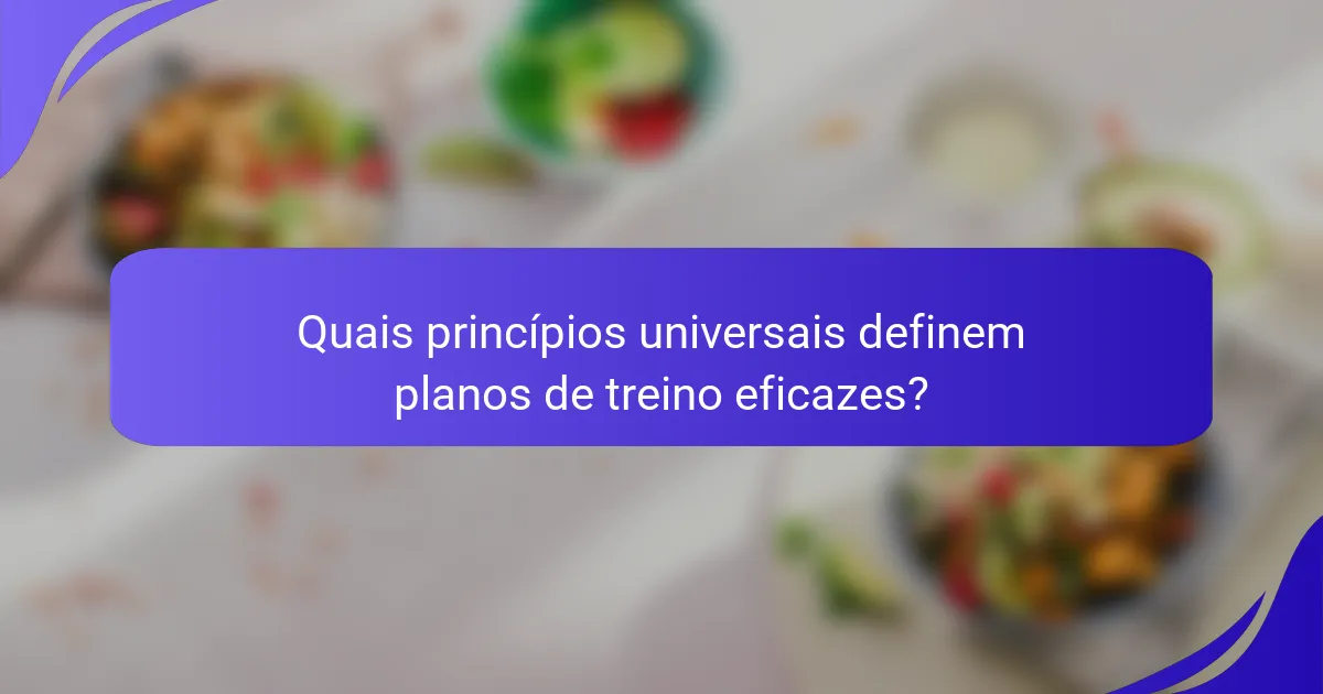 Quais princípios universais definem planos de treino eficazes?