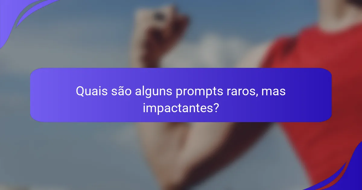 Quais são alguns prompts raros, mas impactantes?